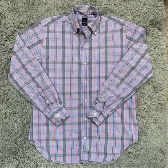 Tailorbyrd Plaid Long Sleeve Button Down, Size Medium - Picture 1 of 10